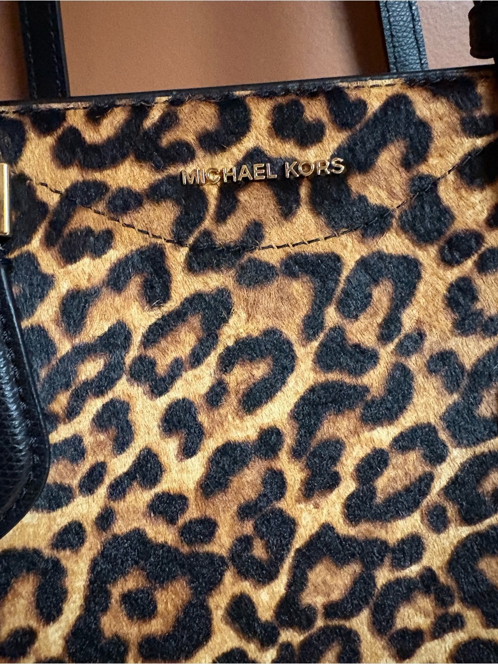 Michael Kors Taryn Leopard Print Tote Calf hair and Leather - Picture 4 of 14